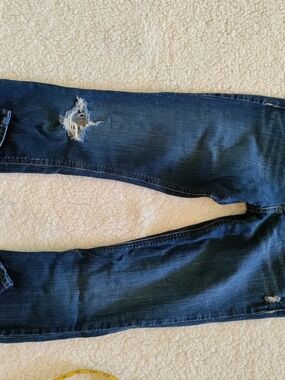 Hollister Dark Blue Denim Jeans with Contrast Stitching